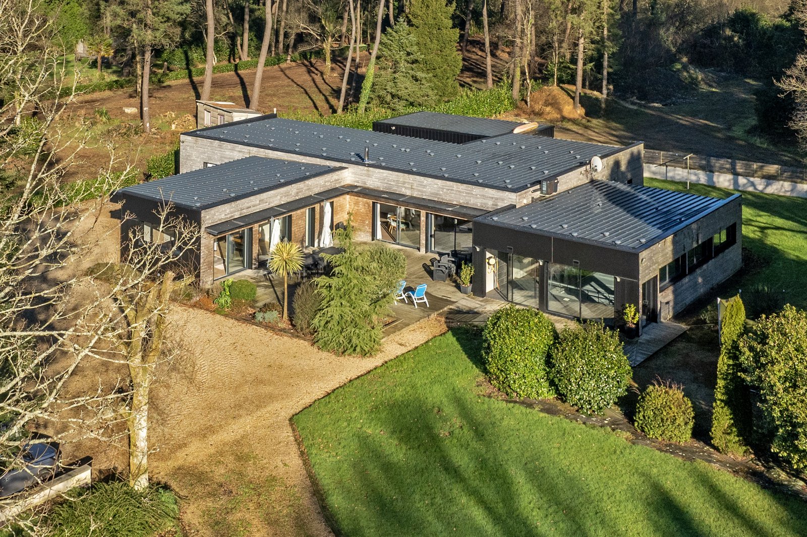 Vue de la villa depuis le ciel